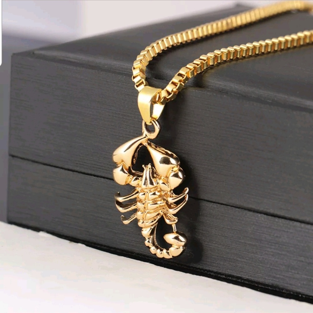🦂18k gold plated scorpion w/ necklace!